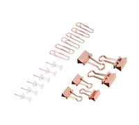 Generic Metal Antirust Office Clips Kit with Two Colors for Paper Storage and Decoration, for Office Clerks and Professionals, Includes 20 Push Pins, 30 Paper Clips, 7 Large Long Tail, 15 Small
