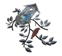 Generic Metal Bird Ornament Wall Art Bird Nest on Branch Sign Hanging Outdoor Metal Wall Decor