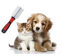 Generic Metal Dog Comb, Professional Shedding Brush & Grooming Tool, Double Sided Fur Rake, 17 x 6cm