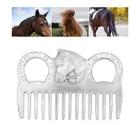 Generic Metal Durable Horse Comb Polishing Technology Opening Knot for Mane and Tail Cleaning, Portable Pocket-sized Design for Horse Grooming, Metal Material, 3.9x2.8x0.2in