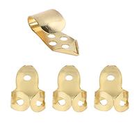 Generic Metal Finger Picks Durable Guitar Parts for Basic Practice,Stage Performance,3 Index Fingers Picks+1 Thumb Pick, Light, Portable, for Beginners, Professionals (Gold)