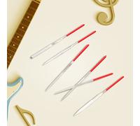 Generic Metal Guitar Files Set Luthier Repair Tool Kit for Violin, 10pcs Fret Nut Saddle Slot Pickguard Grinding Files, Hand-on Ability Improvement, 5.51" Length, Red+Silver
