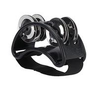 Generic Metal Jingle Bell Foot Tambourine for Drum and Guitar Accompaniment, Easy to Use for Musicians and Singers, 1 Piece (Black)