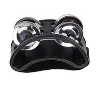 Generic Metal Jingle Bell Foot Tambourine for Drum and Guitar Accompaniment, Easy to Use for Musicians and Singers, 1 Piece (Black)