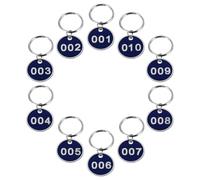 Generic Metal Key Tags Numbered from 1 to 10 with Rings 10pcs Waterproof Luggage Id Tags Easy to Use Blue Aluminium Numbered Keychains for Outdoor Pool Locker and Key Cabinets