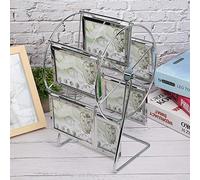 Generic Metal Rotating Photo Frame Stylish Display for 5x3.5in Photos, Home Decor and Wedding Photography Studio, 6 Pack