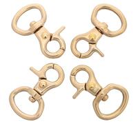 Generic Metal Snap Hooks Swivel Lobster Claw Clasps 4Pcs Pure Brass 15Mm Ring Width 36Mm Height for Keychain Lanyard Clips and Leather Goods Flexible Movement