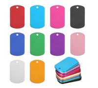 Generic Metal Stamping Blanks Tags 2", 30 Pcs Anodized Aluminum Blank Dog Tags Rectangle Laser Engraving Blanks, Red/Blue/Light Blue/Rose Red/Purple/Silver/Pink/Black/Green/Gold