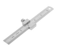 Generic Metal Straight Edge Ruler 6.69 Inch Stainless Steel Measuring Ruler with Clear Scale and Ruler Stopper for Height and Deep Measurement for Architects and Engineers