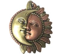 Generic Metal Sun Moon Wall Hanging Decor, Round, 5.0 x 6.0 in, Bronze, Cultural Theme, Stain-Resistant, Wall Mount, Living Room