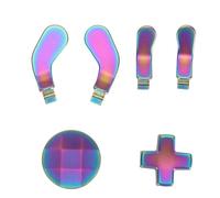 Generic Metal Thumbsticks Replacement Parts Kits, 4 Paddles 6 Joysticks Precise Comfortable Metal Controller Accessories for Elite Series 2 (Blue Purple)