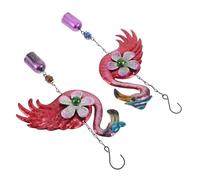 Generic Metal Wind Chime Flamingo Design 2Pcs Animal Pendant Crisp Sound for Outdoor Balcony and Garden Hanging Decor