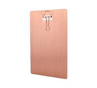 Generic Metal Writing Clipboard, Rustproof Surface Clipboard, Adjustable Folder Nursing Board with Note Taking Design, Ideal for Office School, 12.5x8.5inches (Pink Gold)