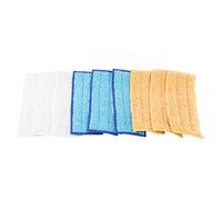 Generic Microfiber Mop Pads Washable 9 PCS Set for Spray Mops with Odor Filter, Durable and Reusable, Perfect for Home Cleaning, White/Orange/Blue