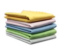 Generic Microfiber Polishing Cloth Set Soft for Guitar Violin Piano Cleaning 5pcs White/Pink/Blue/Orange/Green 9.25x9.25inch for Musicians