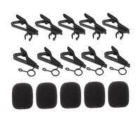 Generic Microphone Clip Sponge Mini Microphone Tie Clips Lapel Microphone Microphones Microphone Clips Kit Mic Sponge Covers Kit Mic Circle Clips Kit Mic Wire Clips Kit Black Iron