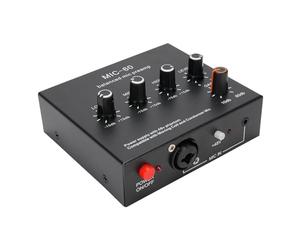 Generic Microphone Preamp Mic Gain Booster Studio Quality Dynamic Condenser XLR 3.5mm 6.35mm Inputs Outputs for Vocal Recording, Home Studios Black 1 Piece (With XLR Cable)