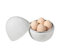 Generic Microwave Egg Cooker, 6.26x5.24 Inches, 4 Eggs Capacity, White, Polypropylene, Aluminium, Microwave Boiler Steamer, Egg Cooker, Microwave Boiler, For Kitchen