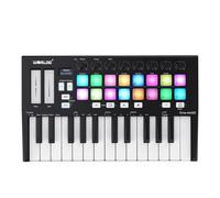 Generic MIDI Keyboard Controller with RGB Backlit Trigger Pads for Music Production and Live Performance, USB MIDI Controller for Win XP/7/8/10/11/Vista