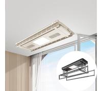 Generic Milky White Aluminum Alloy Ceiling Clothes Drying Rack - 50kg Capacity - Space Saving - For Clothing