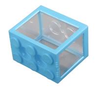 Generic Mini Betta Fish Tank Portable Clear Acrylic Aquarium for Small Spaces Easy Water Changing for Home & Office Use (Blue)