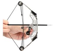 Generic Mini Compound Bow and Arrow Set Adult Pocket Bow Stainless Steel Archery Gift for Right and Left Handers (12 arrow)