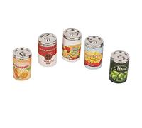 Generic Mini Dollhouse Drink Accessories Nifty Decor Set, Delicate Mini Fruit Cans for Dollhouse, Fun Children and Friends, 5 X 0.35 X 0.55in, 7-14 Years Old (Simulated food 5 cans of fruit)