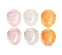 Generic Mini Glitter Cowboy Hat Exquisite Decoration For Dollhouse Party Dress Gat For Miniatures, 6 Pieces of Linda Doll Decorations, White Color Pinkorange, Polyeste Material