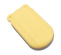 Generic Mini Ice Cube Tray with Lid and Bin for Easy Release, Silicone Mold for Quick Freezing, Perfect for Home and RV, Space Saving Design, 6 Cube Capacity (Yellow)