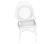 Generic Mini Iron Table Chair Set Delightful Miniature Decor for Collectibles Compact Spaces Iron 3 Units (White)
