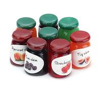Generic Mini Jams Cute Miniature Dollhouse Food Models for Age 3+ Kids, Set of 8 Resin Jam Decorations