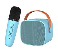 Generic Mini Karaoke Machine HiFi Surround Sound Speaker with Microphone Compact And Portable for Singing Parties Material: Plastic (Sky Blue)
