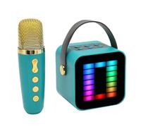Generic Mini Karaoke Machine Set RGB Pickup Light Digital Processing Chip for Singing Enthusiasts Plastic/Electronics (Green)