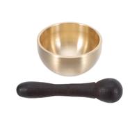 Generic Mini Lightweight Brass Tibetan Singing Bowl 4cm with Wooden Striker Sound Bowl for Spiritual Practice Enhancement and Calming Vibrations for Meditation and Yoga Sessions Desktop