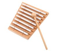 Generic Mini Metal Glockenspiel Xylophone with Eight Distinct Notes for Classroom Music Education, Wooden and Metal Percussion Instrument with Stable Tuning, Compact Design for School Band