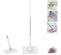 Generic Mini Mop, Automatic Cloth Changing, 360 Rotating, Hands-Free, Portable, Dust Mop with Face Towels & Clip, White, 6.3 x 3.1 x 27.4 inches, For Floor, Wood, Tile, Glass, Hard Floor