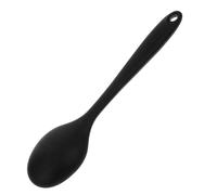 Generic Mini Soup Spoon Silicone Cooking Spoon Set Nonstick Kitchen Utensil for Stirring and Mixing Black 2-Piece