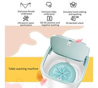 Generic Mini Washing Machine, USB Powered CW CCW Super Shock Wave Small Ultrasonic Turbo Washer Prevents Knotting Thoroughly for Underwear (Sky-blue)