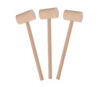 Generic Mini Wooden Mallets Multifunctional Mallet Set for Seafood Shell Cracking 3pcs in Khaki, Hand-Eye Coordination, for Large Crab Parties and Family Dinners