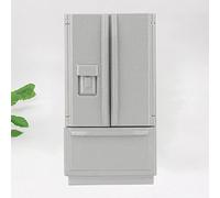 Generic Mini Wooden Refrigerator Model Eco-friendly Simulation Doll Furniture Decor for Dollhouse Kids Bedroom (Grey)
