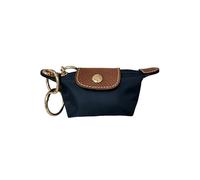 Generic Mini Zipper Pouch Keychain | Coin Purse | Pouch for Essentials | Functional | Bag Charm | Card Holder | Cash Pouch | Genuine Leather and Nylon, Navy Blue, Keychain, Functional, Fashionable