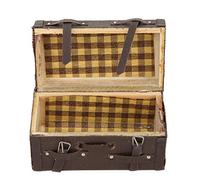 Generic Miniature 1:12 Retro Suitcase Lovely Dollhouse Accessory for Dolly House Cloth and Wood Material