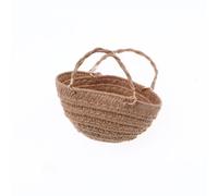 Generic Miniature Basket Bag with Braided Handles Handwoven Paper Miniature Handbag Compact Doll Styling Handbag Accessory, Khaki