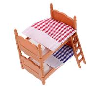 Generic Miniature Bunk Bed for Dollhouse Bedroom Furniture Accessory for Mini House Decoration Safe and Design for Creating Doll Bedroom Scenes
