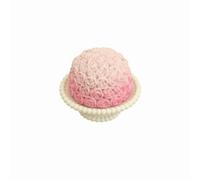 Generic Miniature Cake Display Rose Cake Dome Lid Pedestal Stand Figurine Resin Accessory With Ribbed Pedestal And Rose Pattern suitable for dollhouse table dessert counter festive scene, Pink