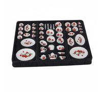 Generic Miniature Ceramic House Dollhouse Kitchen Set Miniature Furniture Tableware Collection Teapot Plates Cups Saucers Ceramic With Strawberry Motif