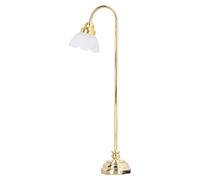 Generic Miniature Dollhouse 1/12 Scale Floor Lamp with Button Cell Battery Power, Vintage Look for DIY Dream Home, Romantic Lighting Friends and Family, Metal and Plastic Material