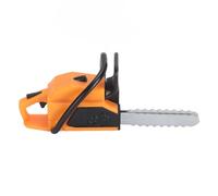 Generic Miniature Dollhouse Chainsaw Lawnmower Model Lifelike Decoration for Small Scale Landscaping PVC 2 Pieces (Orange)