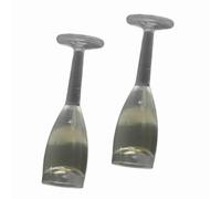 Generic Miniature Dollhouse Champagne Cup Toy Decoration Set Lifelike Simulation Drinking Cup for Doll House Garden Display (pair of champagne glasses)