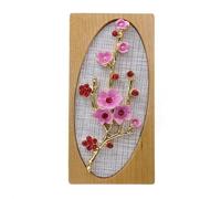 Generic Miniature House Display Dollhouse Picture Frame Rectangular Wooden Border Floral Details Oval Pattern Compact Alloy Suitable for Collector’s Table